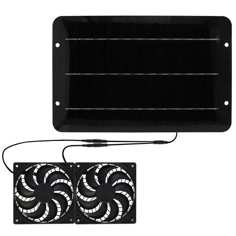 Mamamax Solar Panel Fan Kit 10w Dual Fan With 8inch Cable Ip65