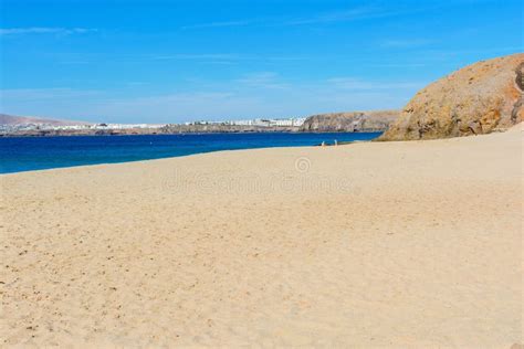Playa De La Cera Famous Papagayo Beaches In Lanzarote Stock Image