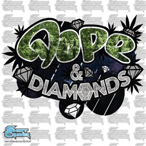 Graphic T Shirt Design Clipart Dope N Diamonds Printable Png Etsy