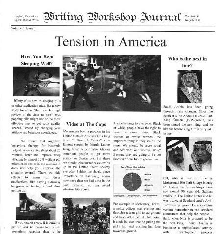 Misinformation can be mistaken for news. Student Newspaper at ESL School in Los Angeles