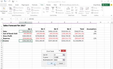 How To Use Goal Seeking In Excel 2016 Dummies