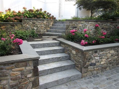 Landscape Design Custom Masonry Retaining Walls Garden Stairs