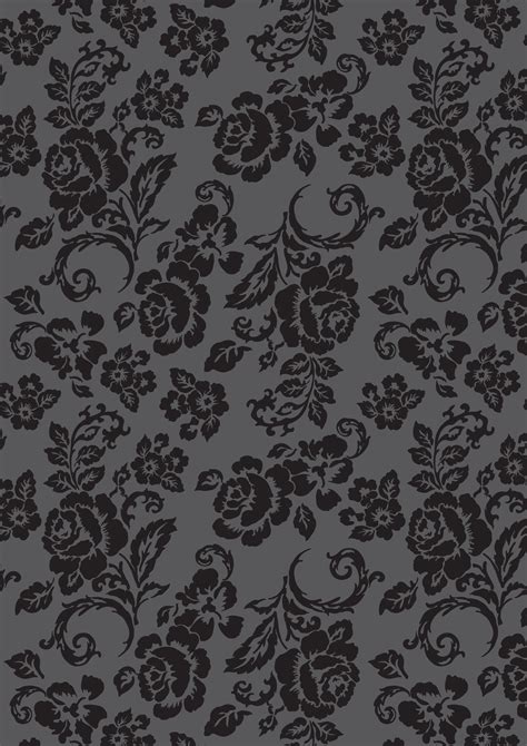 Dark Grey Flower Wallpaper Mural Wall