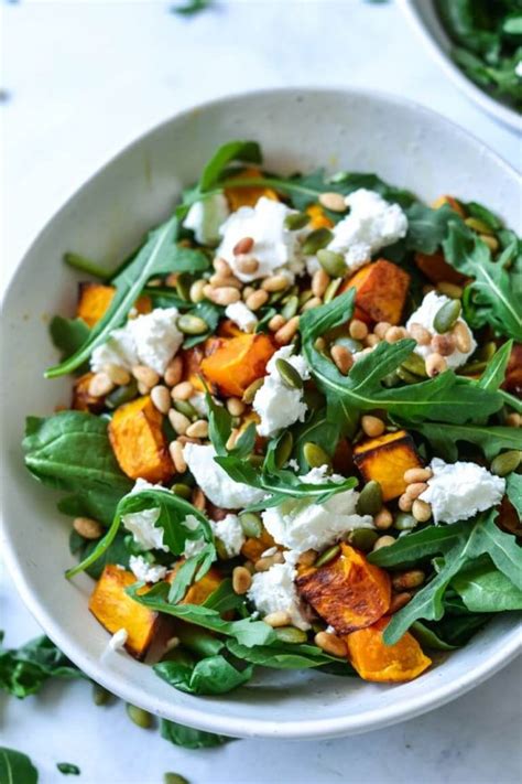 Roast Pumpkin Salad Recipe With Pine Nuts The Cooking Collective