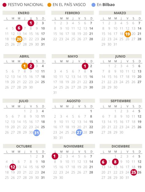 Descargar calendario laboral de bilbao 2021 para imprimir en pdf. Calendario laboral de Bilbao del 2021 (con todos los festivos)