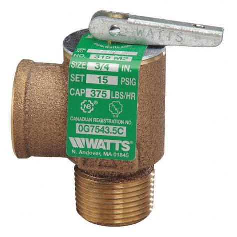 Watts Bronze Steam Safety Relief Valve Mnpt Inlet Type Fnpt Outlet