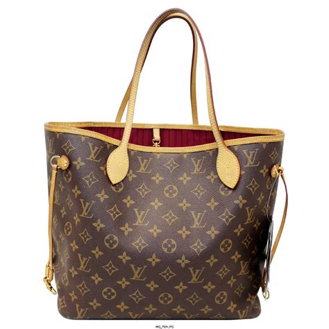Louis Vuitton Neverfull Mm Monogram Canvas Tote Shoulder Bag Fuchsia E4939