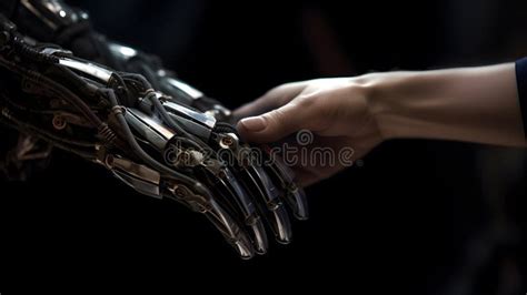 Futuristic Ai Robotic Hand Artificial Intelligence Stock Illustration