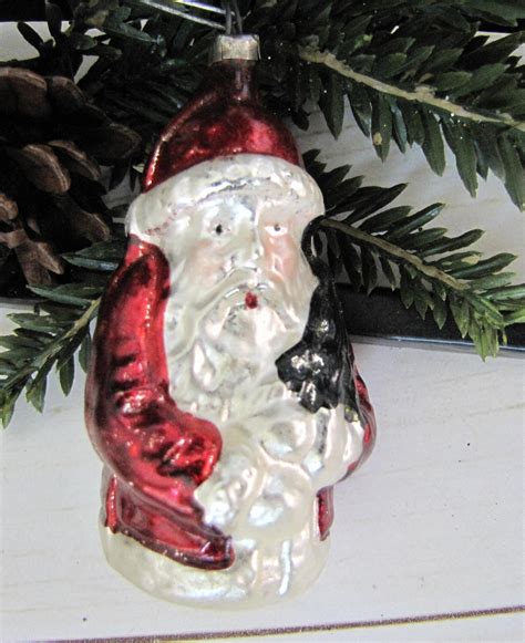 Vintage Germany Mercury Glass Santa Christmas Ornamenthand Etsy