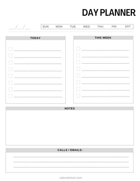 Free Printable Daily Planner Templates Editable PDF CalendarKart