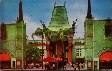 Graumans Chinese Theatre Hollywood California Ca Postcard Vtg Unp Mike