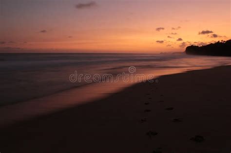 Views Of The Beach In The Afternoon With Colorful Skies Stock Photo