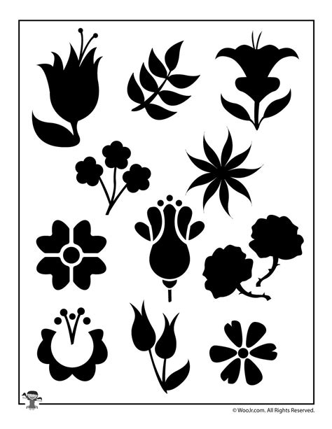 Printable Flower Stencils And Templates Woo Jr Kids Activities