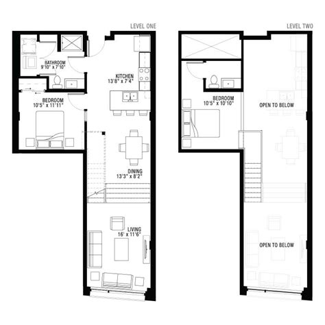 One Bedroom With Loft Floor Plans