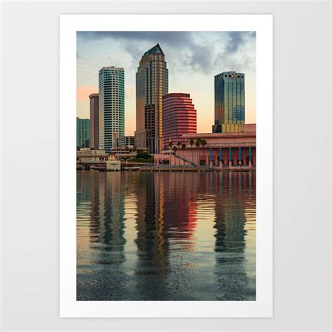 Tampa Bay Skyline Reflections And Cityscape Art Print By Gregory Ballos