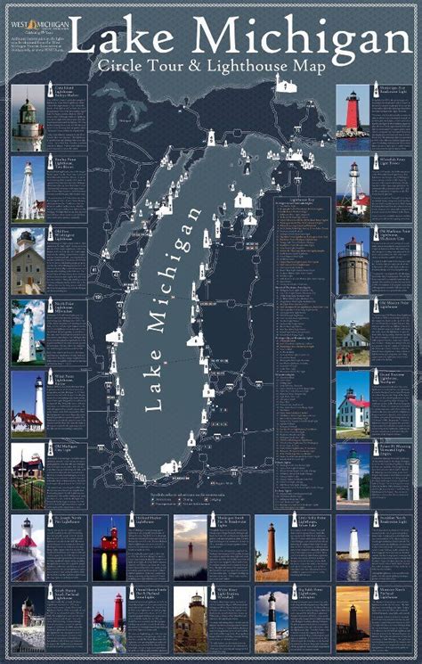 Printable Michigan Lighthouse Map