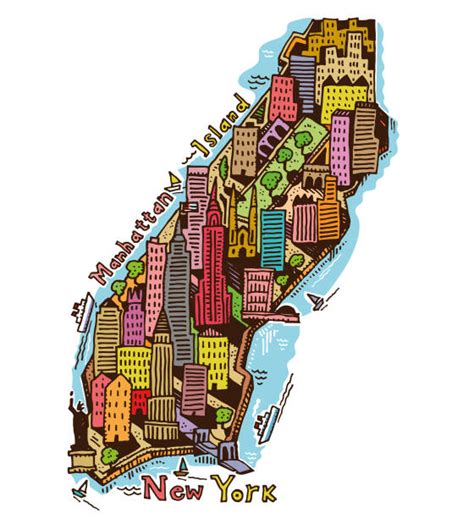 310 New York City Map Cartoon Illustrations Royalty Free Vector