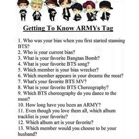 Getting To Know Me Army Questions K Pop Amino