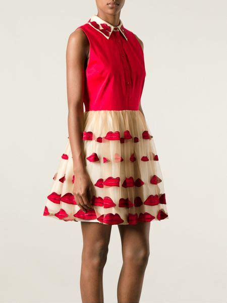 Alice Olivia Red Lips Dress In Red Lyst