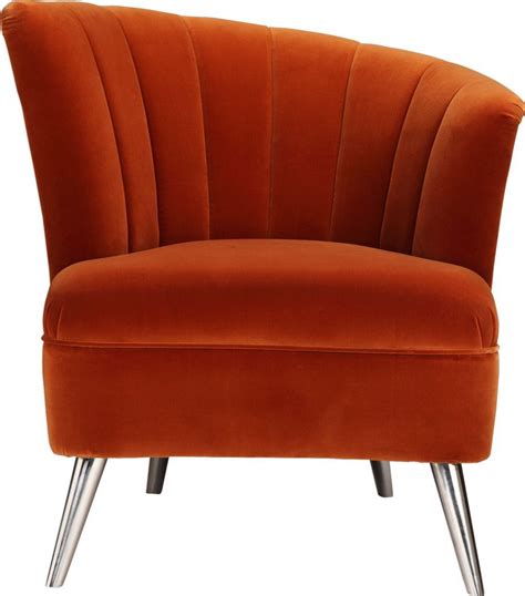 Carmela Orange Right Side Accent Chair Orange Accent Chair Accent