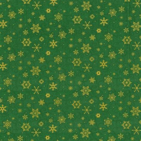 Fabric Traditions Christmas Snowflakes Green Glitter Cotton Fabric