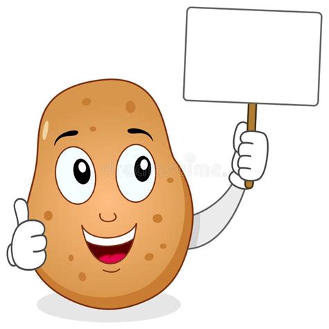 Cheerful Potato Character And Blank Banner Stock Vector Image 56558200