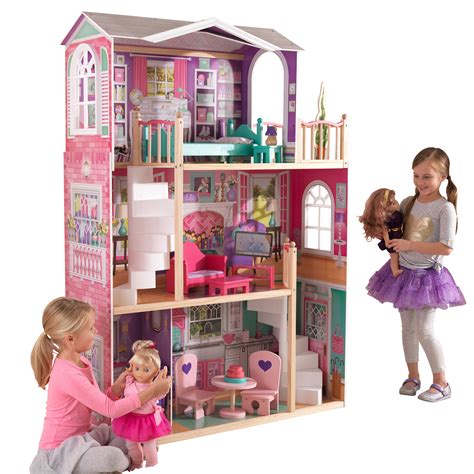 Kidkraft Wooden 18 Inch Dollhouse Doll Manor With 12 Accessories