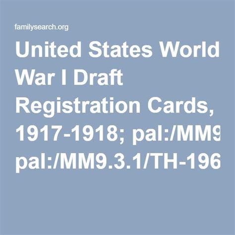 United States World War I Draft Registration Cards 1917 1918 Palmm9