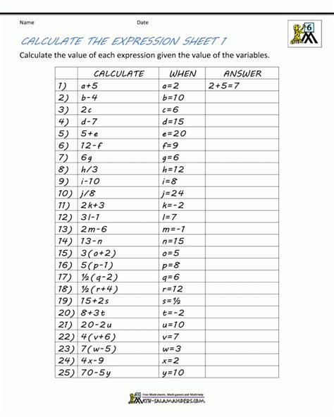 Worksheet Ideas Sixth Grade Math Worksheets Fun For 6th Math