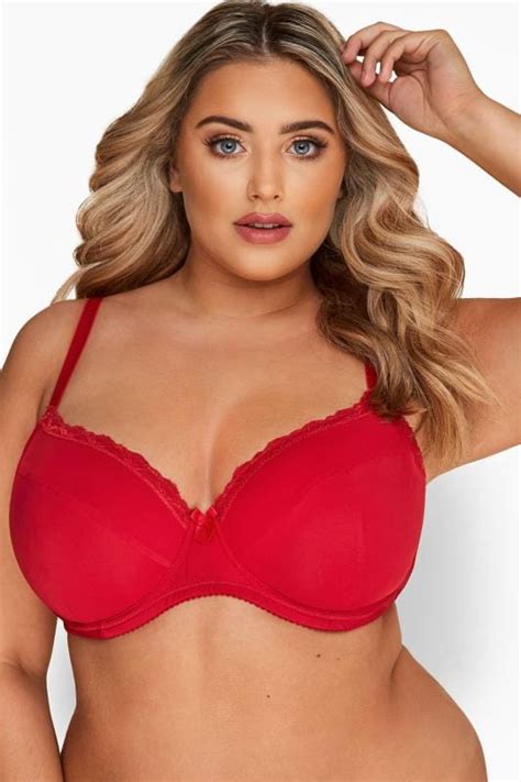 Deep Red Lace Underwired T Shirt Bra Yours Clothing