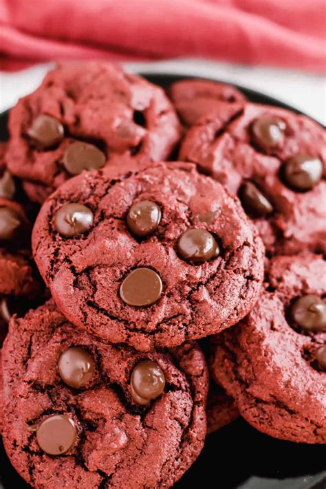Red Velvet Chocolate Chip Cookies Gluten Free Dairy Free Option