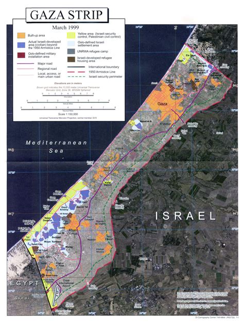 Large Detailed Satellite Map Of Gaza Strip With Other Marks Vidiani