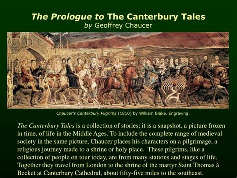 Ppt The Prologue To The Canterbury Tales By Geoffrey