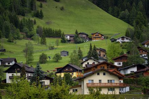 Rural Alpine Landscape With Houses And Cottages In Hohe Tauern National