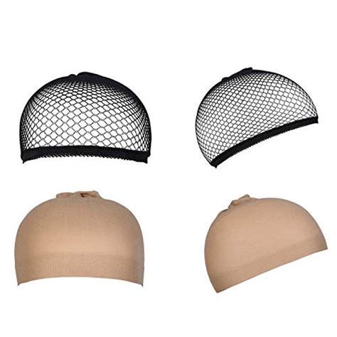 Pack Wig Caps Uraqt Nylon Hair Wig Caps Neutral Nude Beige And Black