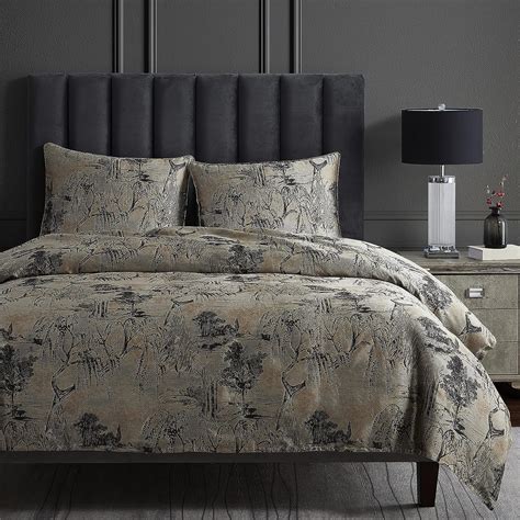 Hiend Accents Pastoral Jacquard 3 Piece Comforter Set With