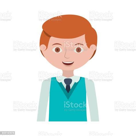 Half Body Redhead Man With Formal Suit And Tie Stock Illustration