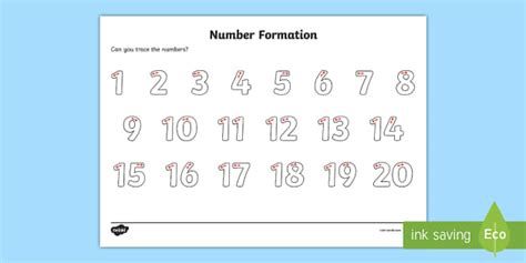 Free Writing Numbers To 20 Worksheet Themed Number Twinkl