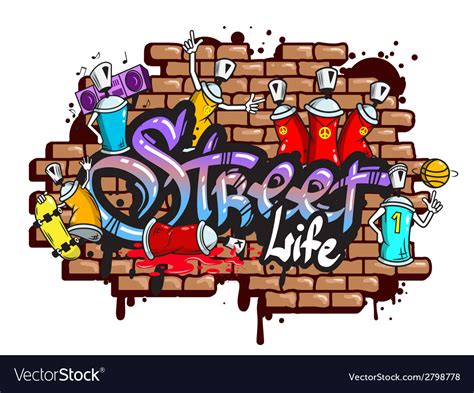 Graffiti Word Characters Composition Royalty Free Vector