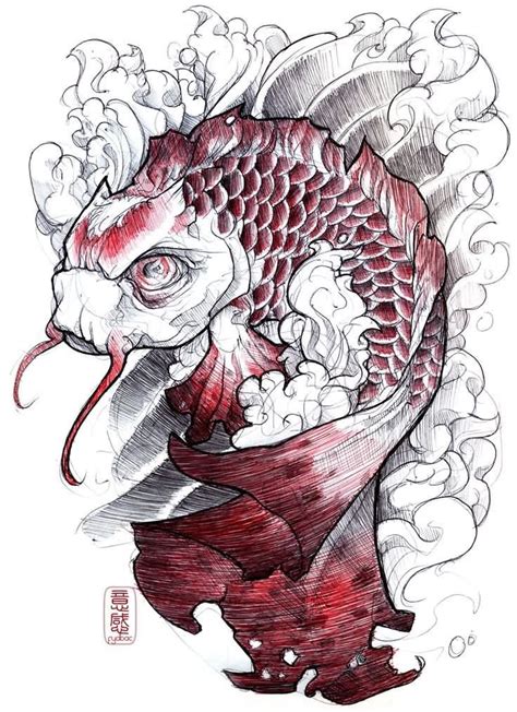 Amazing Koi Fish Tattoo Stencil By Fydbac Japanese Tattoo Art Koi