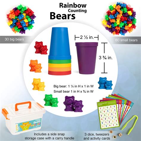 Buy Sweet Lemons Rainbow Counting Bears Math Manipulatives 90 Teddy