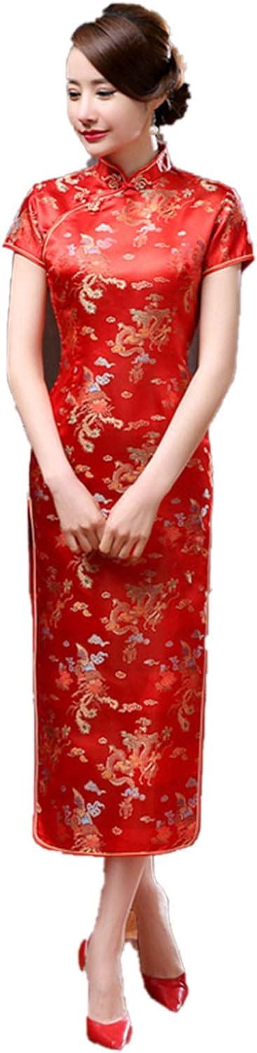 dresses 17colors chinese cheongsam traditional wedding qipao woman embroidery elegant split