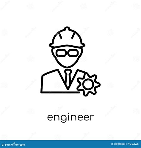 Engineer Icon Trendy Modern Flat Linear Vector Engineer Icon On Stock