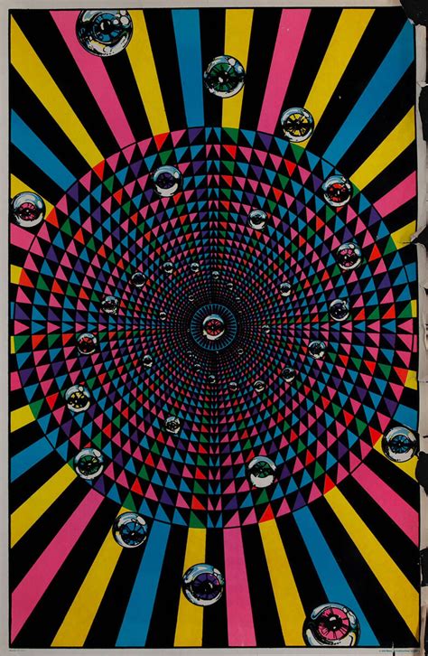 Original Black Light Poster Eyeballs David Pollack Vintage Posters