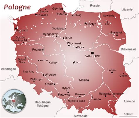 Carte générale de la pologne. Présentation de la Pologne au plan économique et rôle de ...