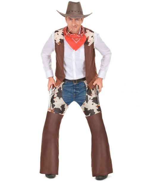 Western Cowboy Kostüm Für Herren Braun Weiss Kostüme Für Erwachsene