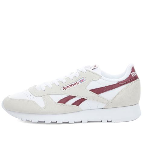 Reebok Classic Leather Classic Burgundy And White End