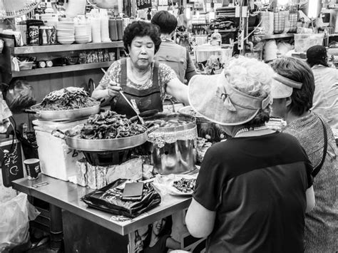 Seoul South Korea June 21 2017 People Eating Tasty Food And Drink