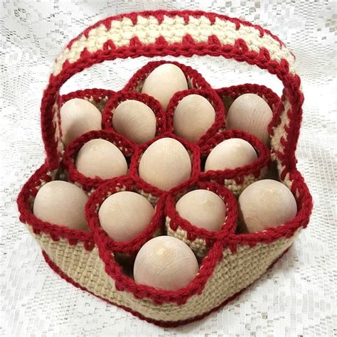 Crochet Baker S Dozen Egg Carrying Basket Egg By Knotjustanybag