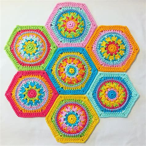 Granny Square Hexagon Crystal Crochet Pattern Photo Tutorial Pdf
